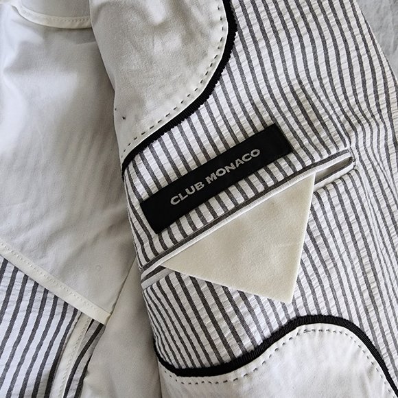 Mens Club Monaco Seersucker Jacket - Picture 2 of 6